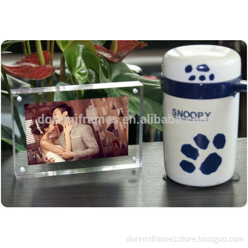 2016 fashion-design custom glass photo frame with clear magnet